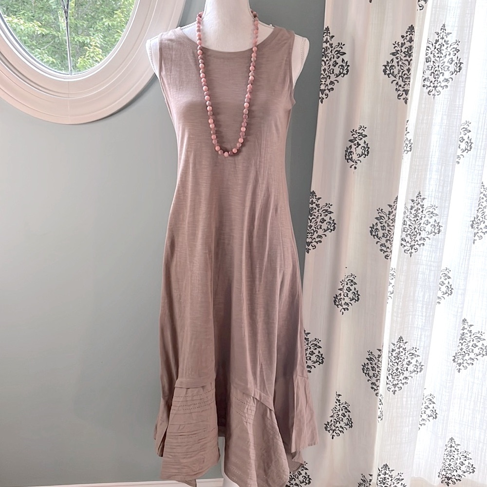 LOGO Lori Goldstein T-Shirt Dress With Pintuck Hem Size XS